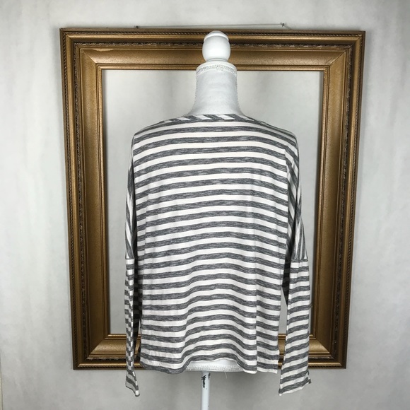 ATHLETA |  stripe boat neck oversized crop top, M - Picture 5 of 7